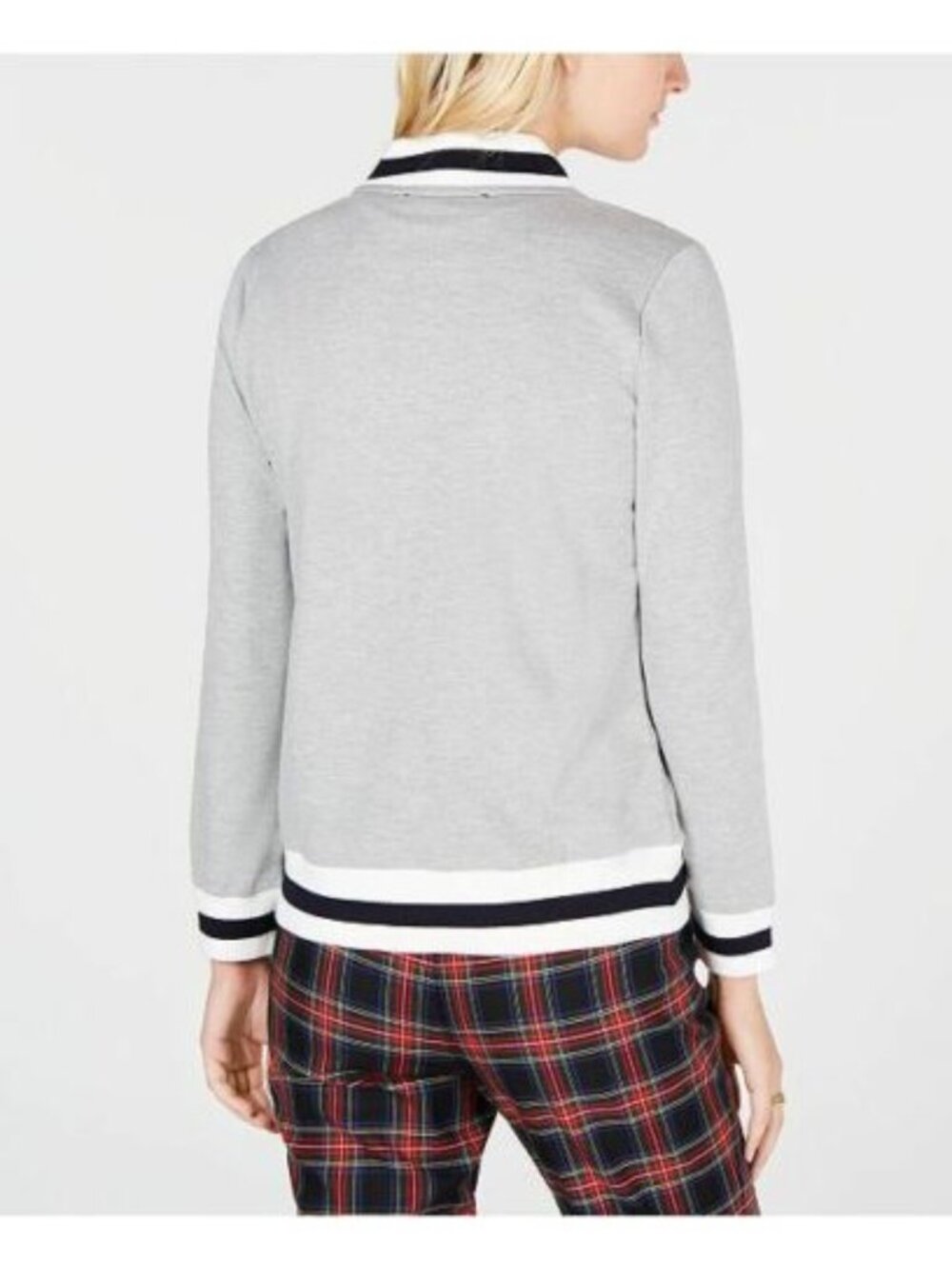 Tommy Hilfiger Women's Lush Life Casual Quilted Bomber Jacket Black/Gray S/P NWT - Picture 3 of 13